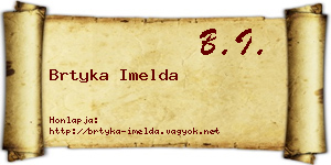 Brtyka Imelda névjegykártya